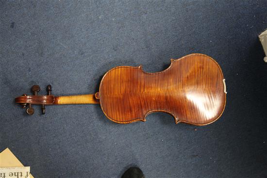 A violin, probably by F.W. Chanot, London 1900, after G. Guarneri